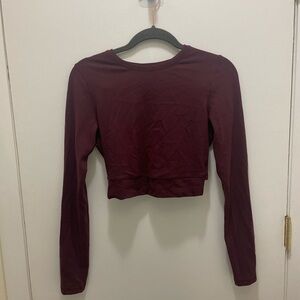 lululemon athletica Maroon Long Sleeve Crop Top